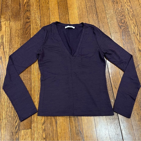 Aritzia Tops - -ARITZIA • WILFRED FREE purple knit v neck S